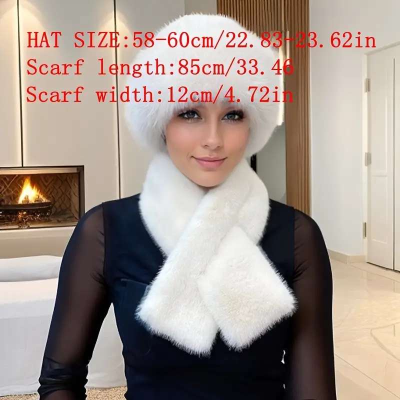 Luksuzni zimski šal i šešir od krzna 241039 - Image 3