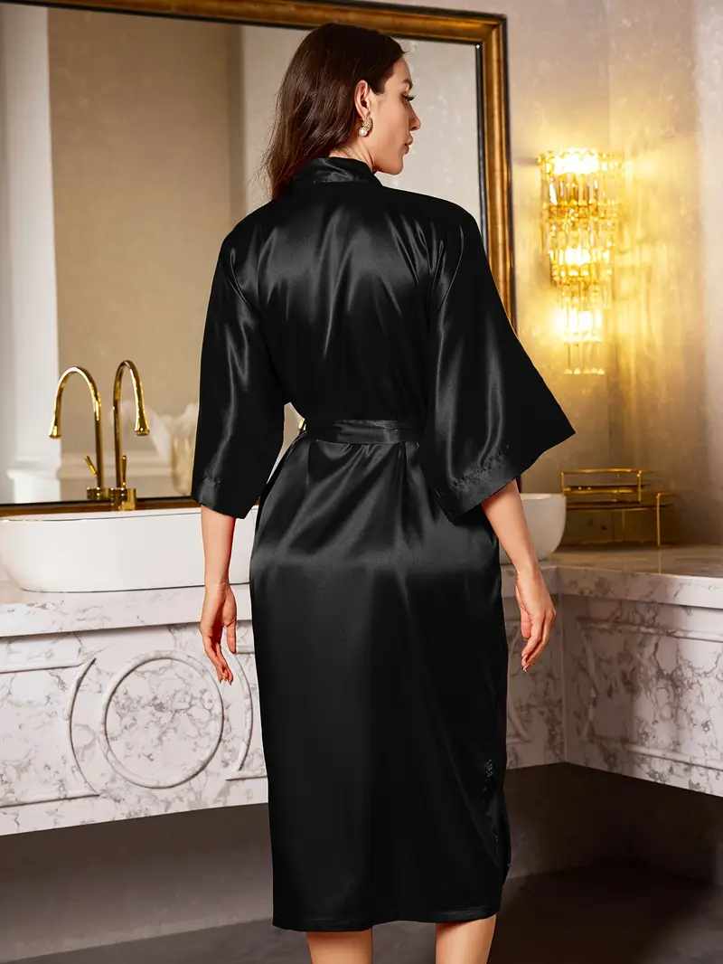 Ogrtač ženski dugi od satena 241328 - Image 3